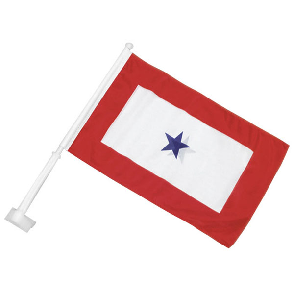 Flag Car Window/Blue Star